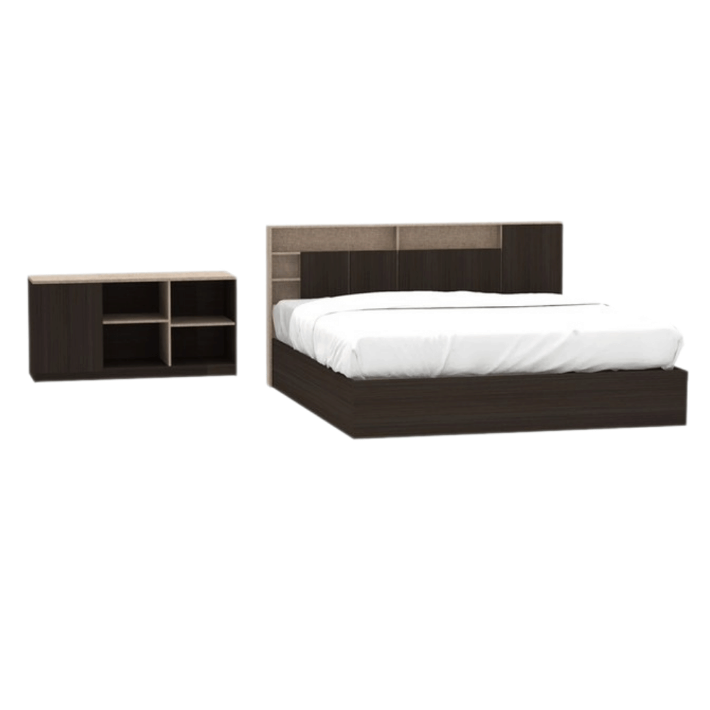 ชุดห้องนอน + ที่นอนสปริง 6 ฟุต WISDOM DESIGN FURNITURE รุ่น LOTTO สีโอ๊ค_2